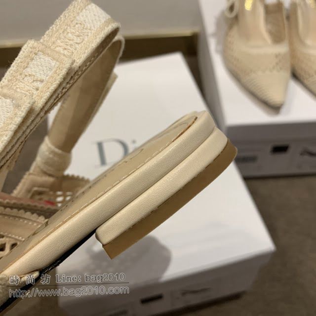 DIOR女鞋 迪奧2021專櫃新款J’ADIOR織帶鏤空尖頭涼鞋 Dior網狀露跟涼鞋  naq1521